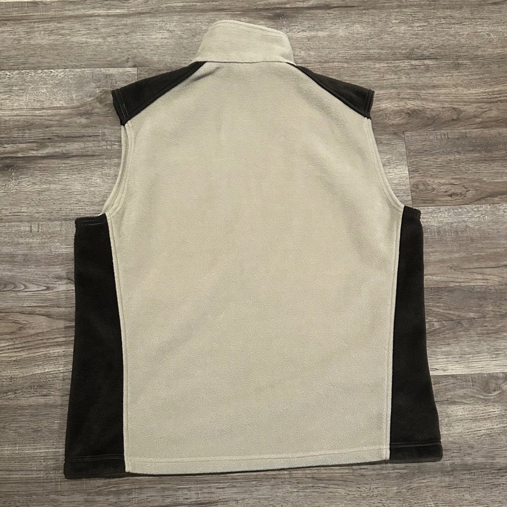 Columbia Steens Mountain Fleece Vest Men's Large Two-Tone Tan Brown Full Zip - Picture 2 of 7